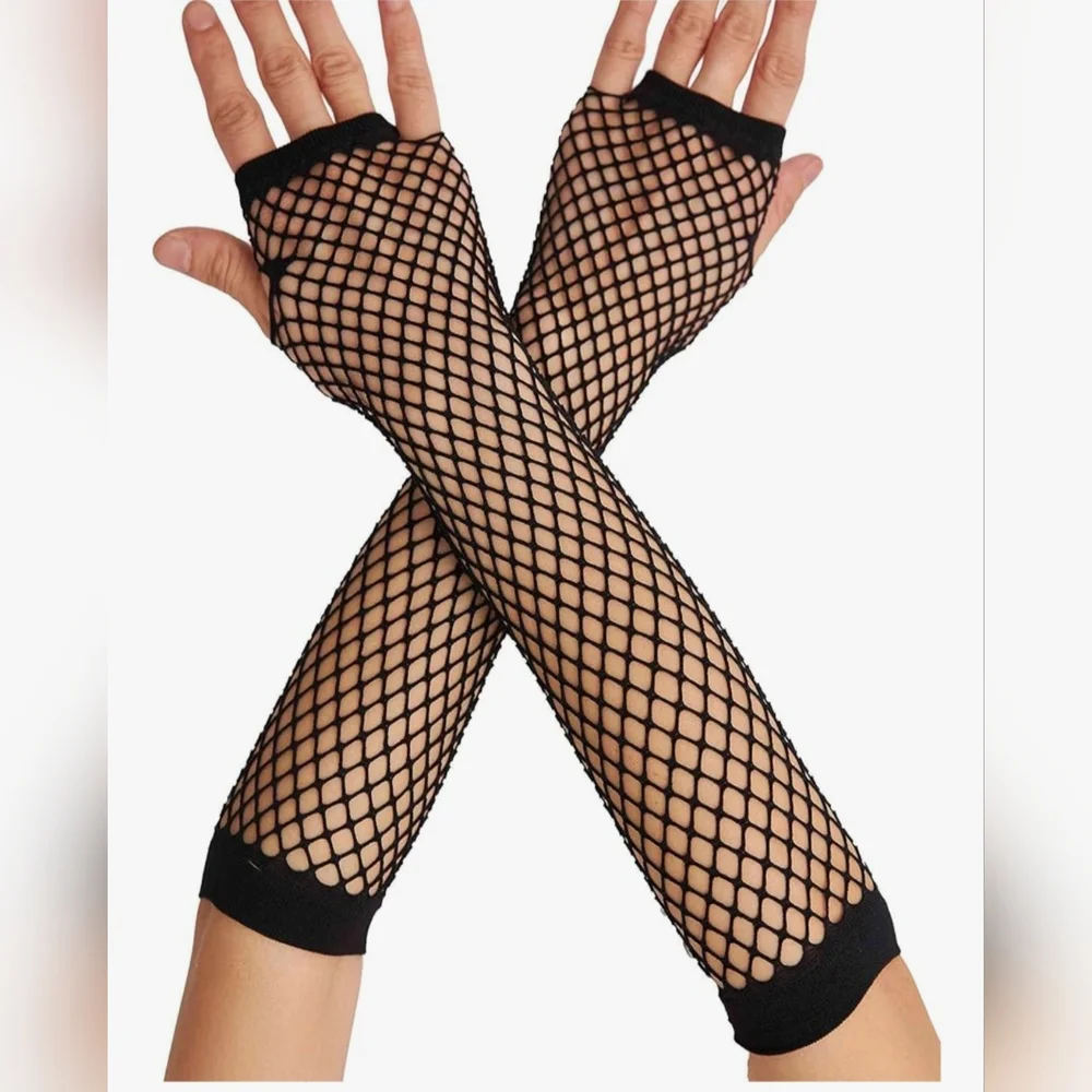 Black‎ Fishnet Arm Warmers